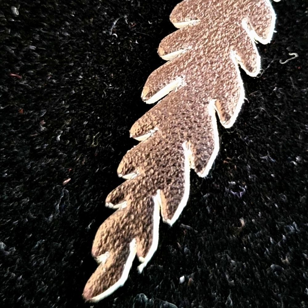 Faux leather feather earrings. Fashion jewelry. Statement jewelry. NWOT - Picture 3 of 3